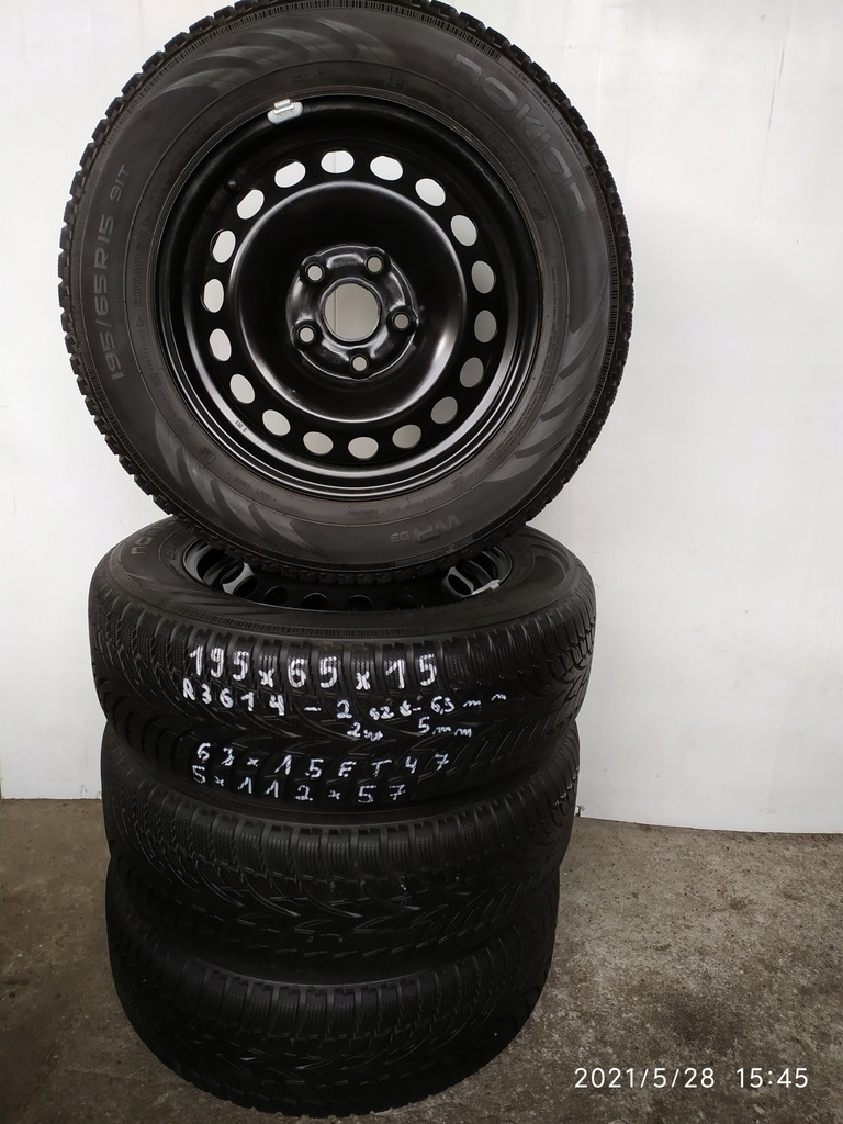ruedas invierno 195/65/15 vw, golf, touran caddy altea, 15